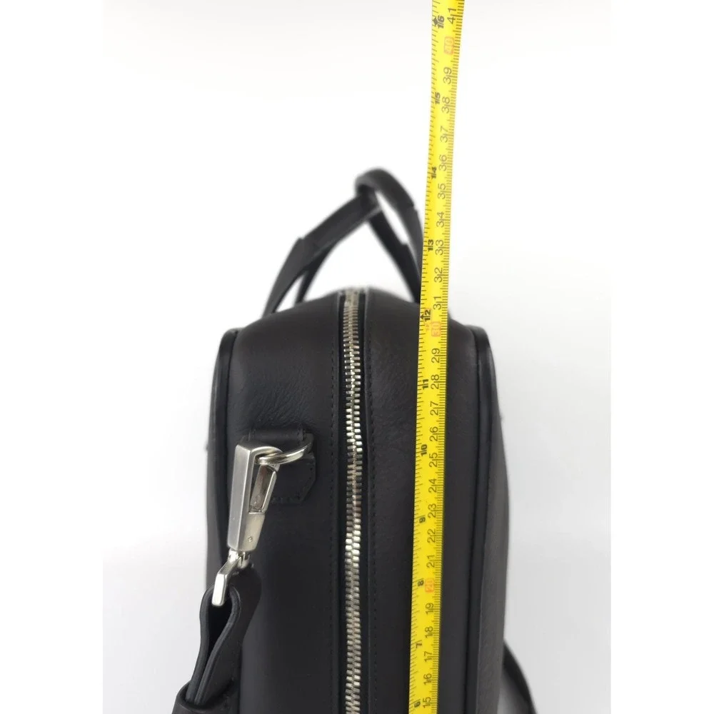BONASTRE Leather Briefcase Shoulder Bag Black Made In Spain